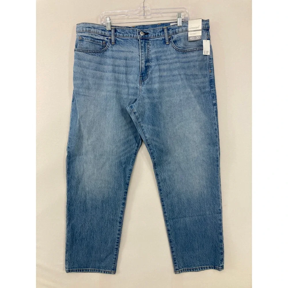 New Gap Mens Straight Leg GapFlex Jeans size‎ 40x30 Medium Wash Casual